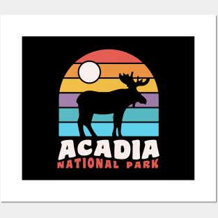 Acadia National Park Moose Badge Posters and Art